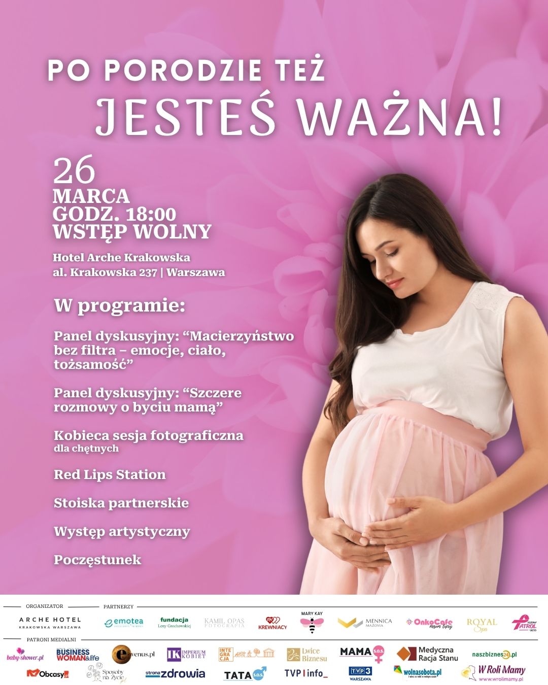 „Po porodzie też jesteś ważna” – Arche Hotel Krakowska zaprasza na wydarzenie o zdrowiu, emocjach i wsparciu kobiet
